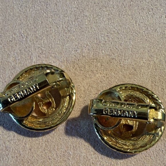 Dior Gold Button Clip-on Earrings - Picture 3 of 3